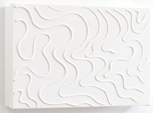 Tapa de Contador Pintada a Mano, Minimalista, 100% Original, Toda en Blanco, con Relieve, Incluye Tornillos y Tacos. Medidas: Interior 37x22x4cm Exterior 41x26x6cm