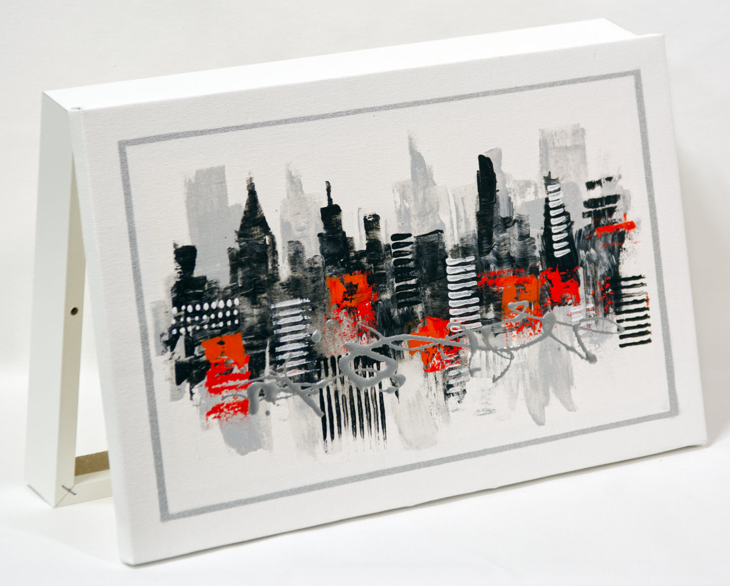 Tapa de Contador Pintada a Mano, 100% Original, Ciudad Naranja, Incluye Tornillos y Tacos. Medidas: Interior 37x22x4cm Exterior 41x26x6cm