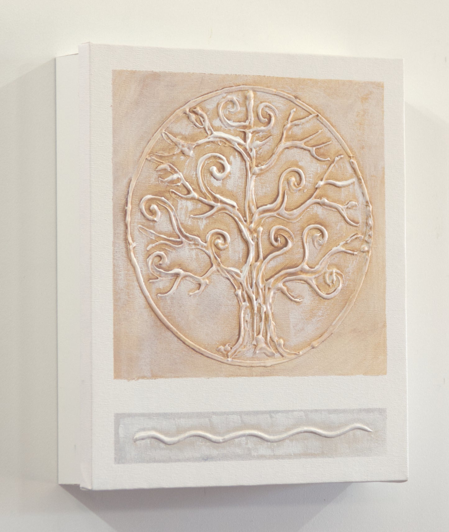 Armario para Llaves, Pintado a mano, con 12 ganchos, Moderno, Arbol de la Vida en Marrón Claro, 100% original, Incluye tacos y tornillos