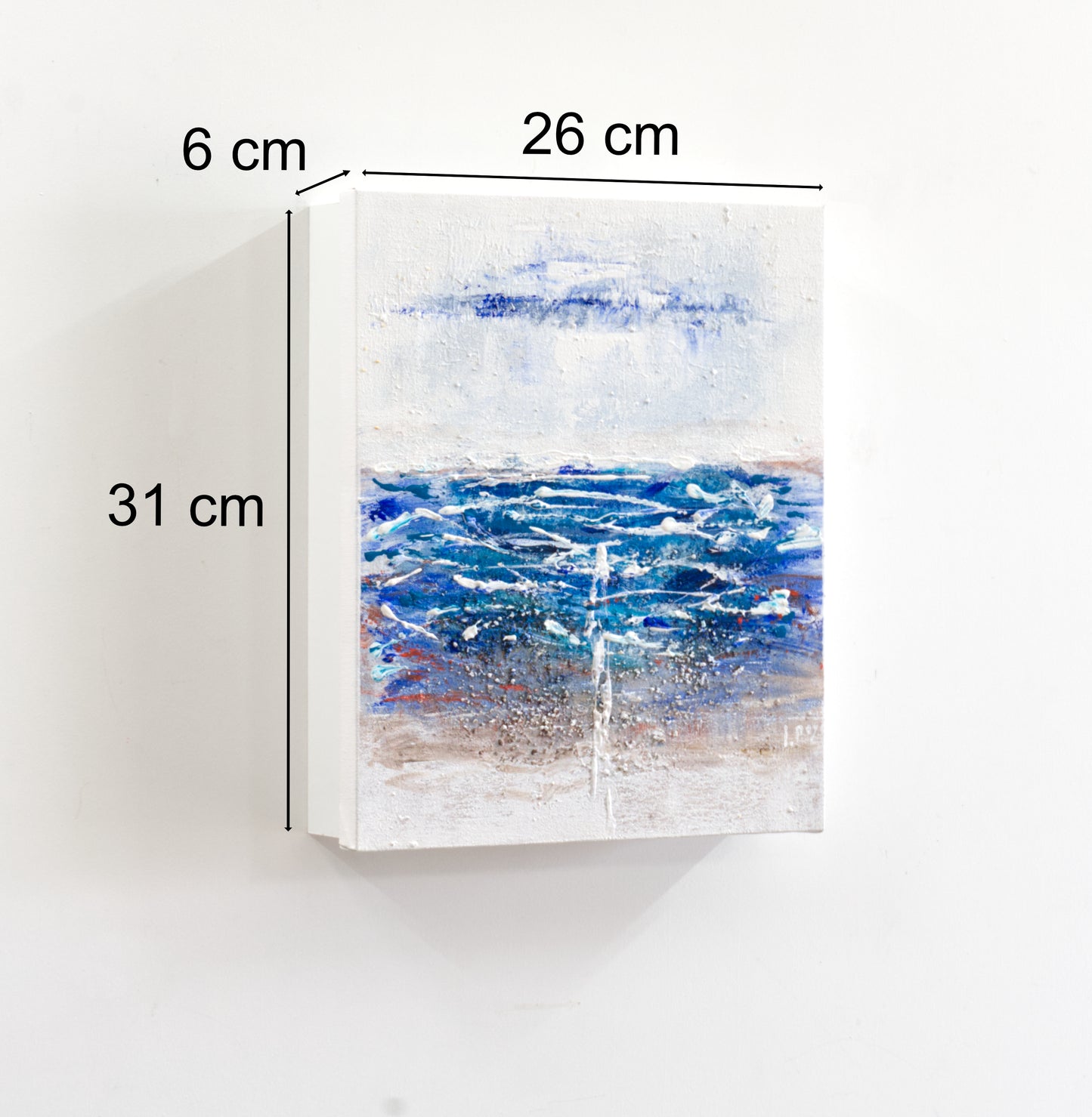 Armario para Llaves, Pintado a mano, con 15 ganchos, Marina Azul, con relieve, 100% original, Firmado, Incluye tacos y tornillos.