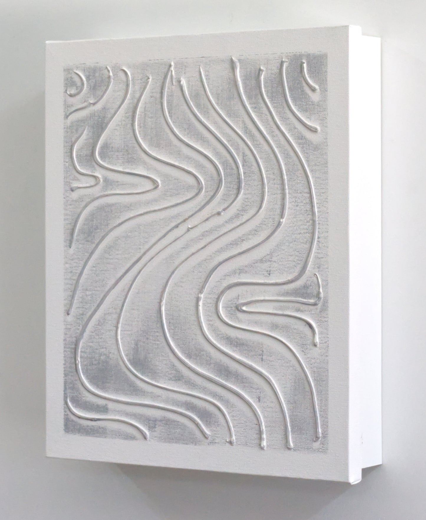 Armario para Llaves, Pintado a mano, con 12 ganchos, Minimalista Ondas, con relieve, 100% original, Incluye tacos y tornillos.