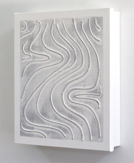 Armario para Llaves, Pintado a mano, con 12 ganchos, Minimalista Ondas, con relieve, 100% original, Incluye tacos y tornillos.