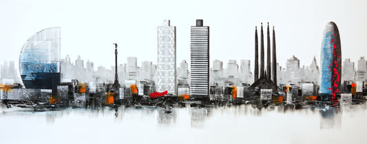 CUADRO BARCELONA MODERNO 150X60 CM