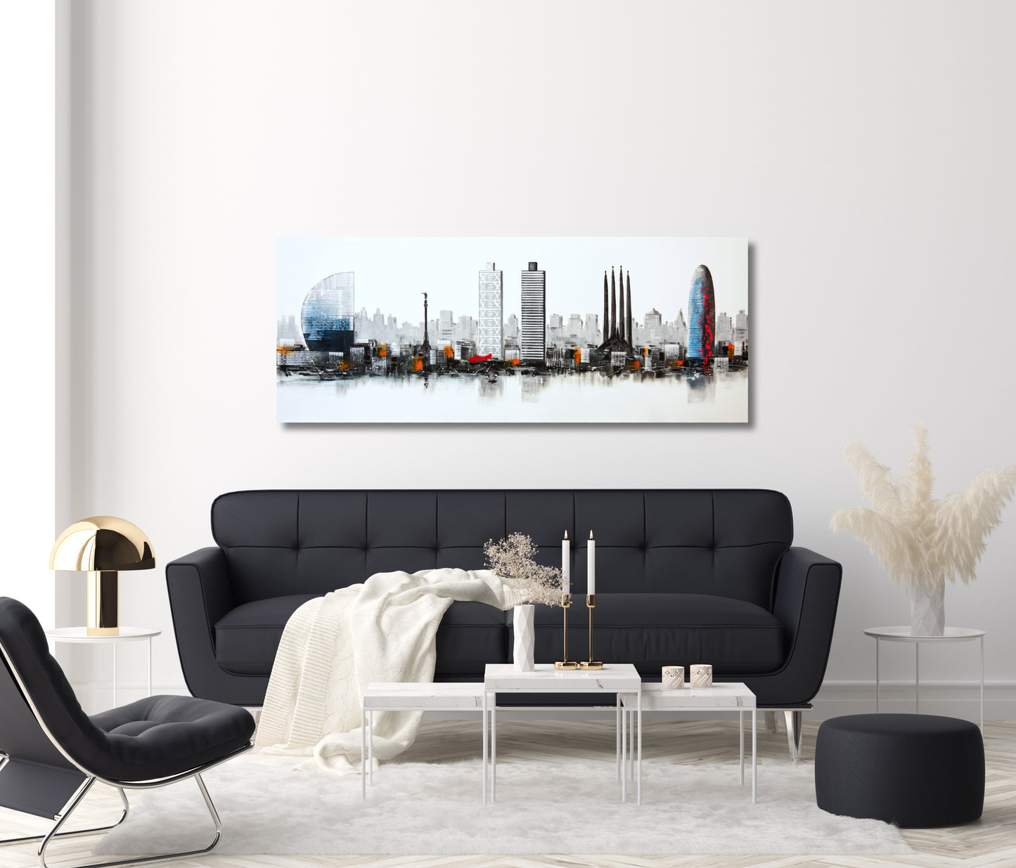 CUADRO BARCELONA MODERNO 150X60 CM