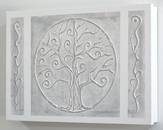 Tapa de Contador 30x45cm (Medida Interior) Pintada a Mano, 100% Original, Minimalista, Árbol de la Vida, Incluye Tornillos y Tacos