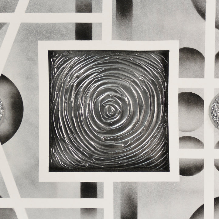 CUADRO PINTADO "ABSTRACTO MATRIX" PLATA 150X60CM
