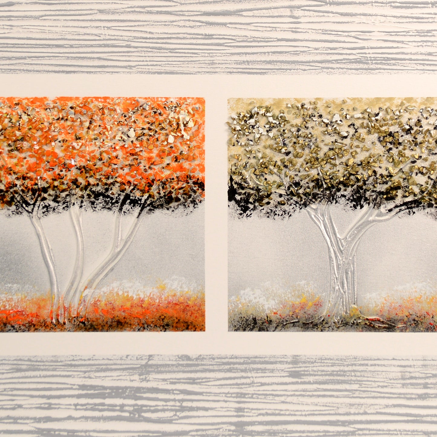 CUADRO PINTADO "CUATRO ESTACIONES" 130X50CM
