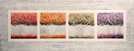 CUADRO PINTADO "CUATRO ESTACIONES" 130X50CM