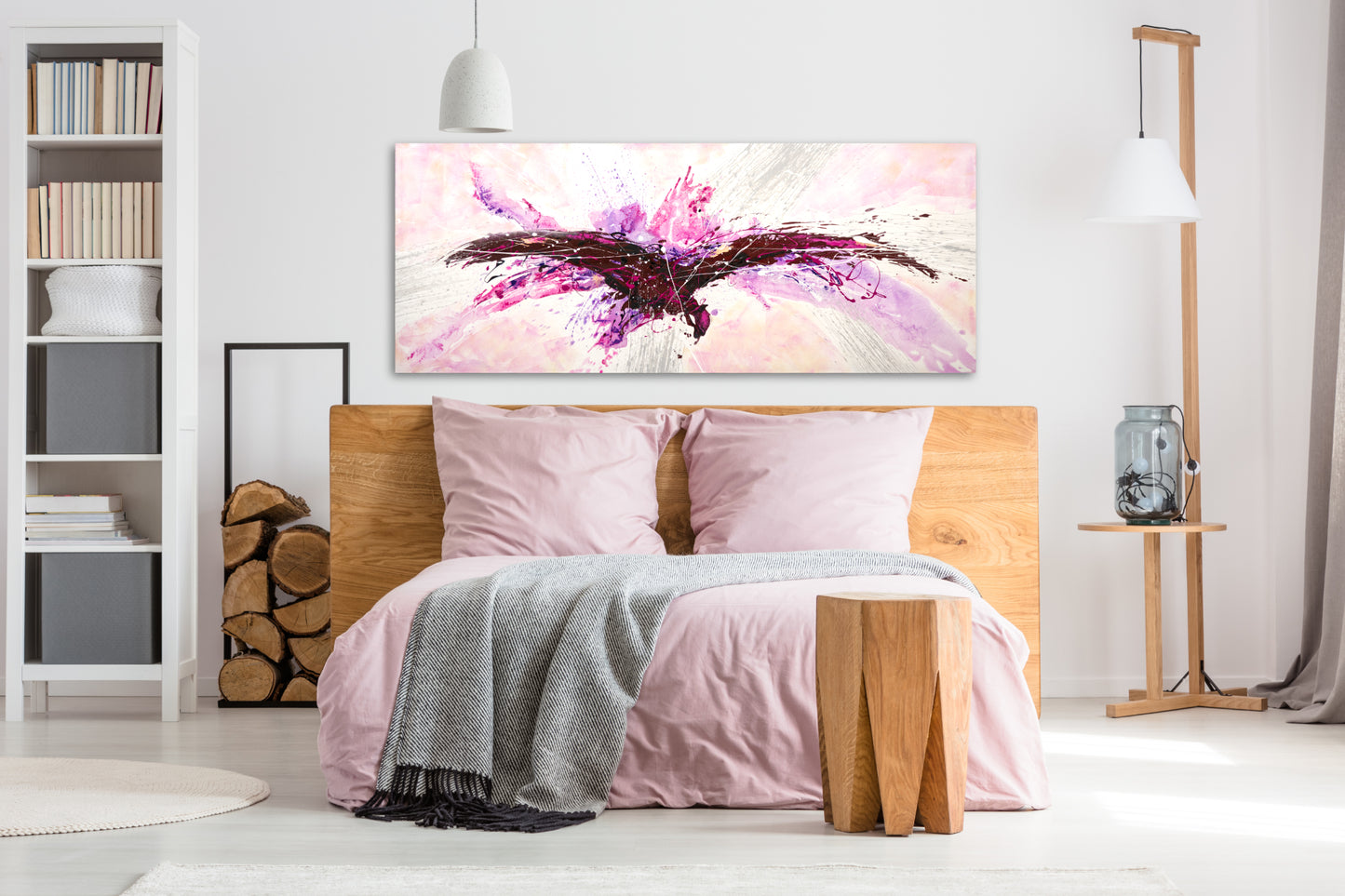 CUADRO PINTADO "ABSTRACTO SWING" LILA 150x60 CM
