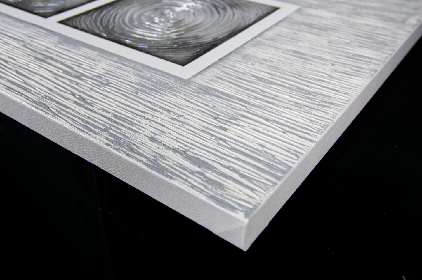 CUADRO PINTADO "CUATRO MANDALAS" EN PLATA 150X60CM
