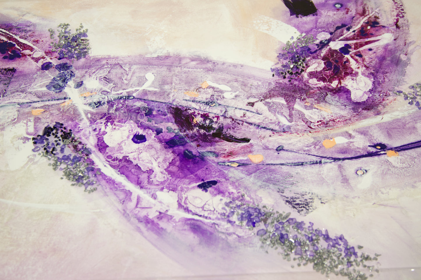 CUADRO PINTADO "FANTASÍA" LILA 150x60 CM