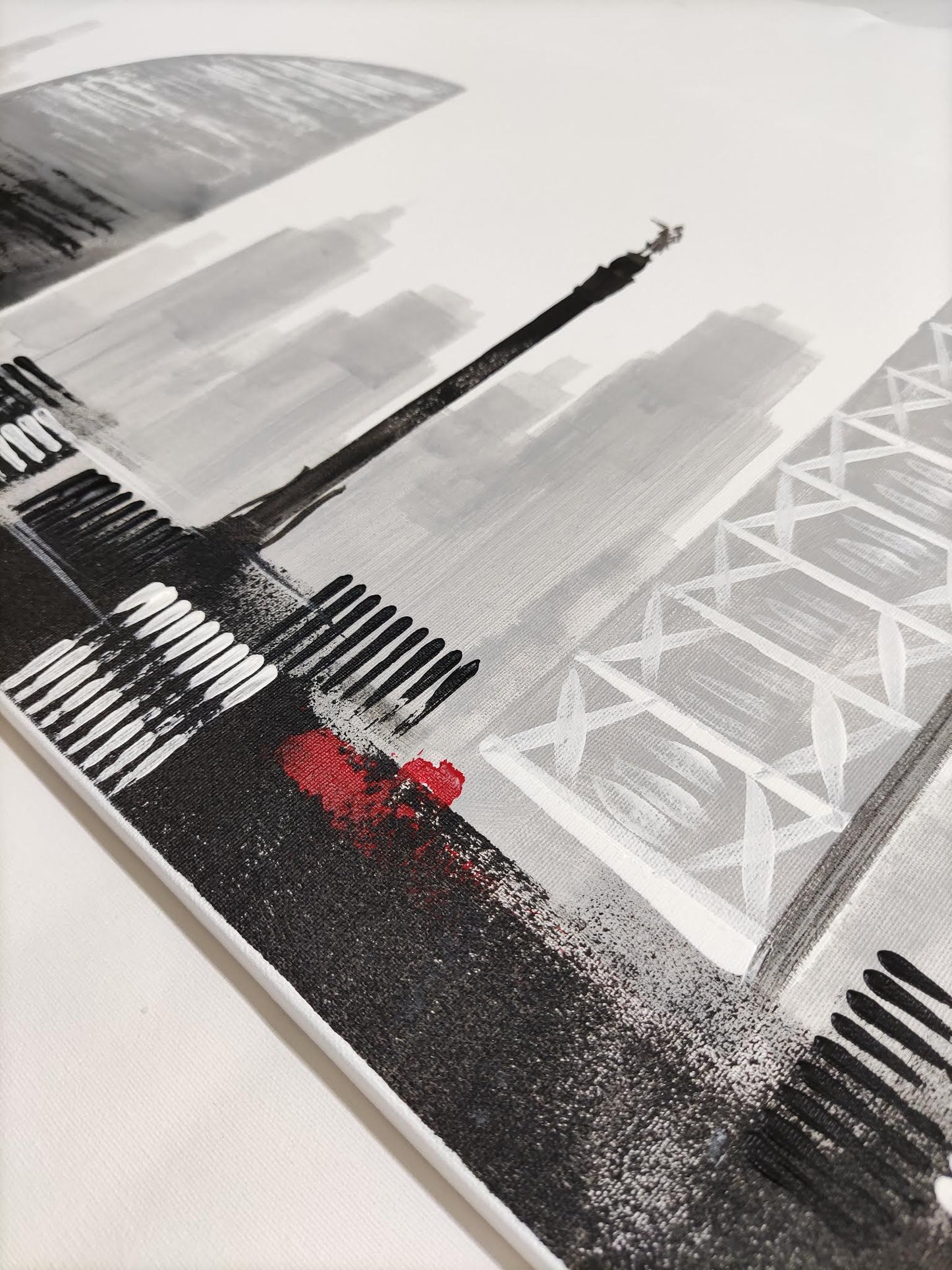 CUADRO PINTADO BARCELONA 120X35 CM