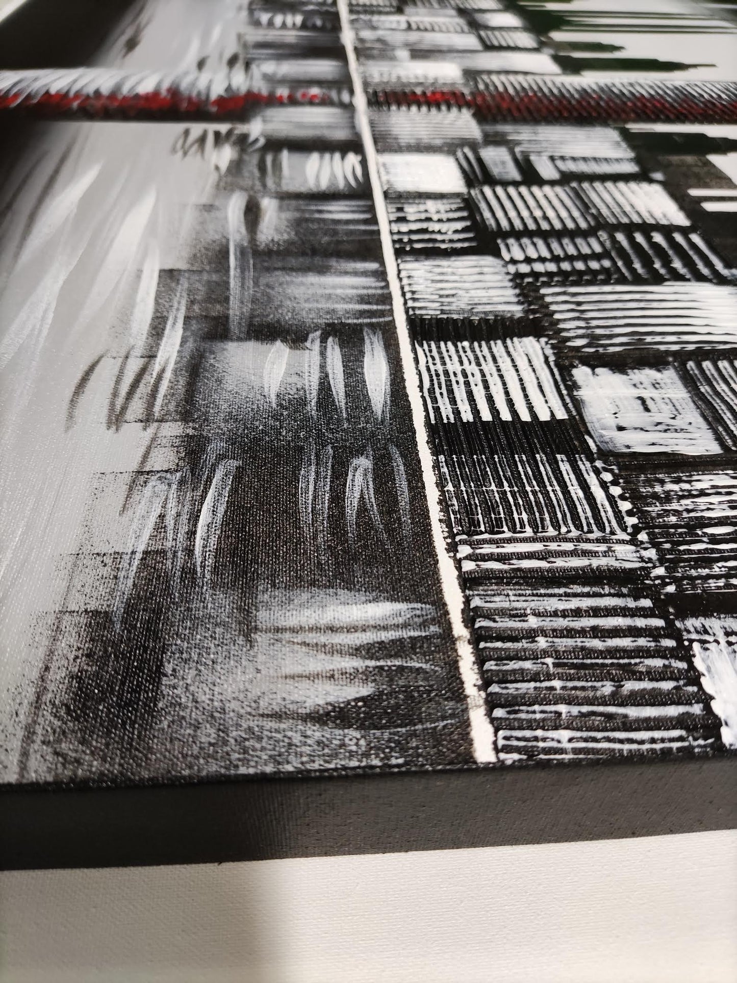 CUADRO PINTADO "SKYLINE BARCELONA DE NOCHE" 150X60CM