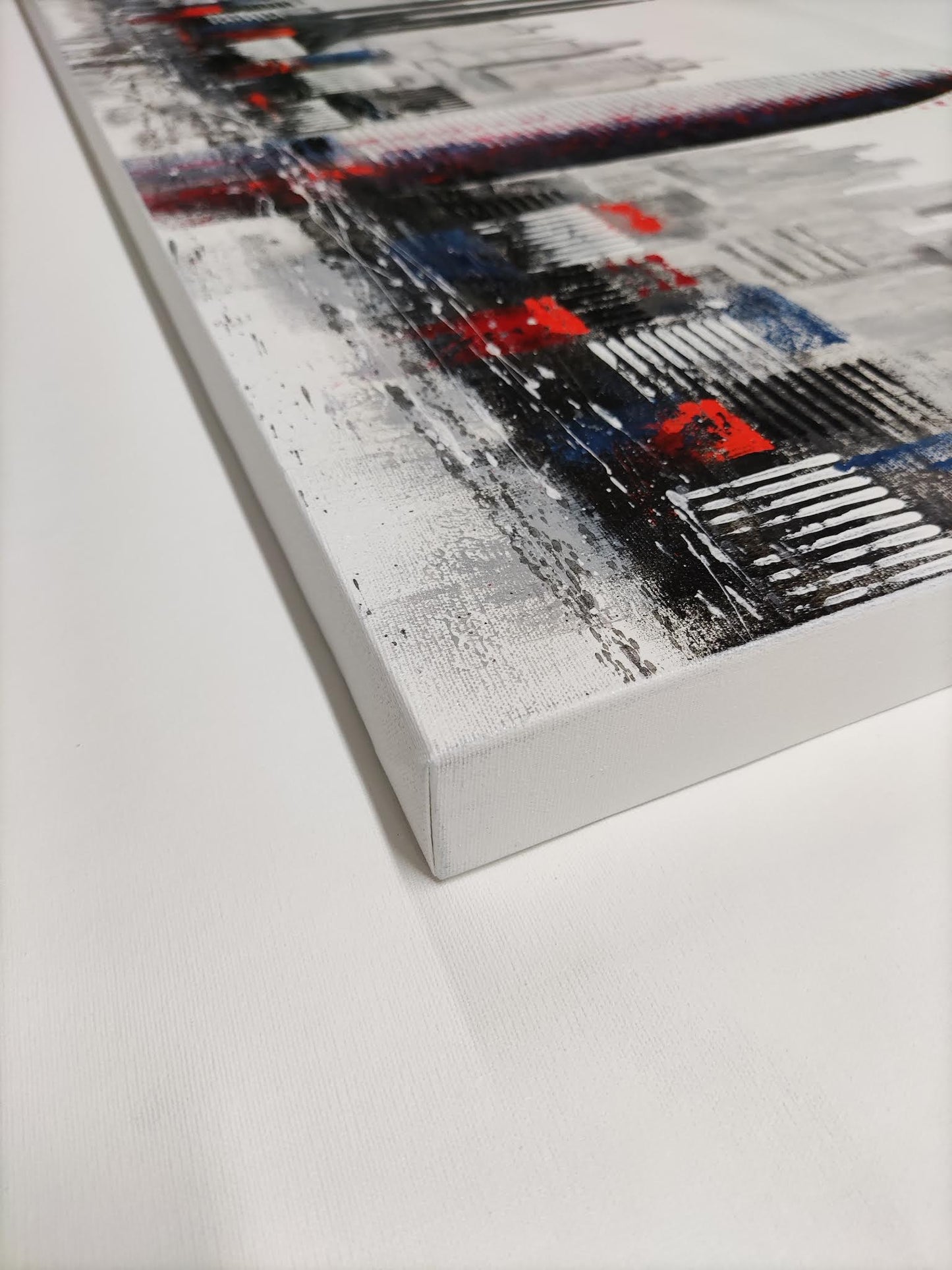 CUADRO PINTADO "SKYLINE BARCELONA MODERNO" 165X42CM