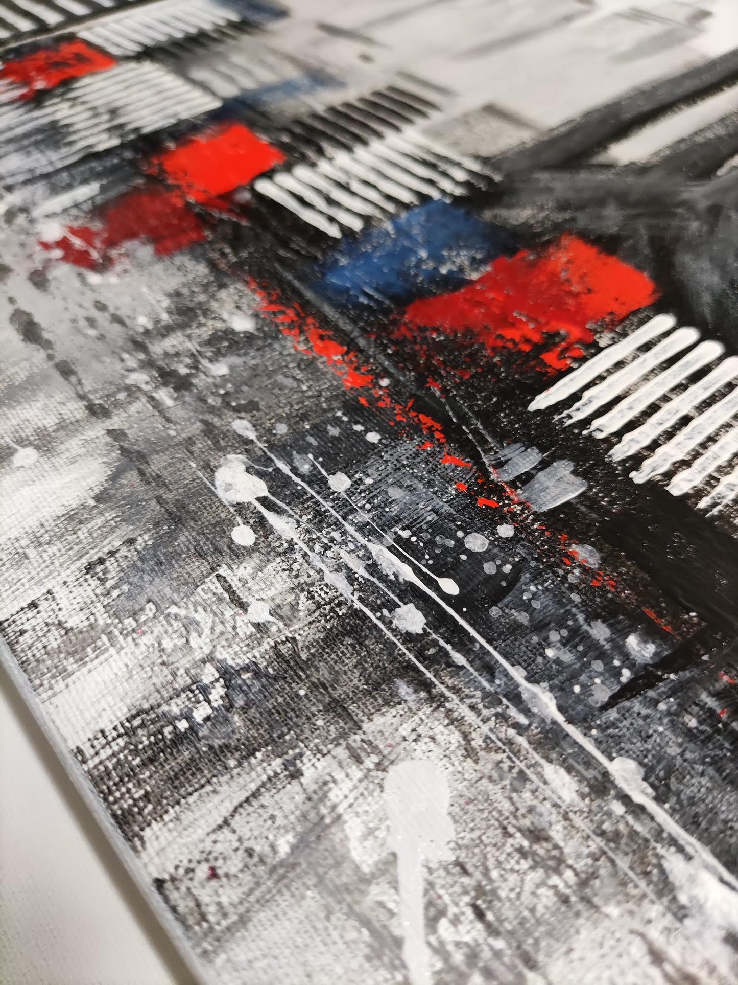 CUADRO PINTADO "SKYLINE BARCELONA MODERNO" 165X42CM