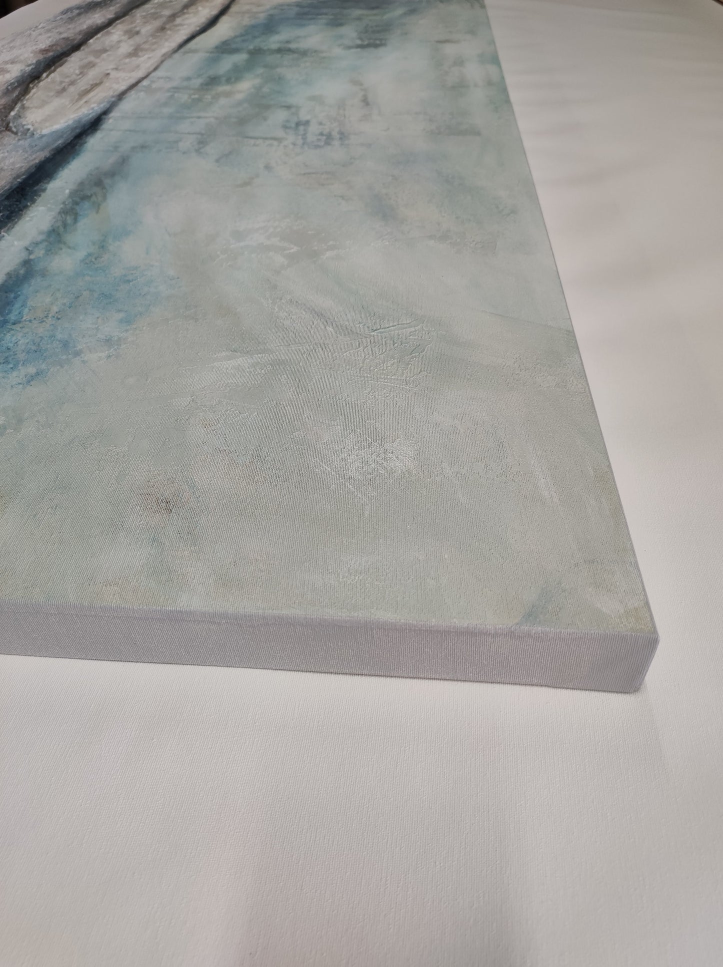 CUADRO PINTADO "MARINA ABSTRACTA SUAVE" 140X70CM