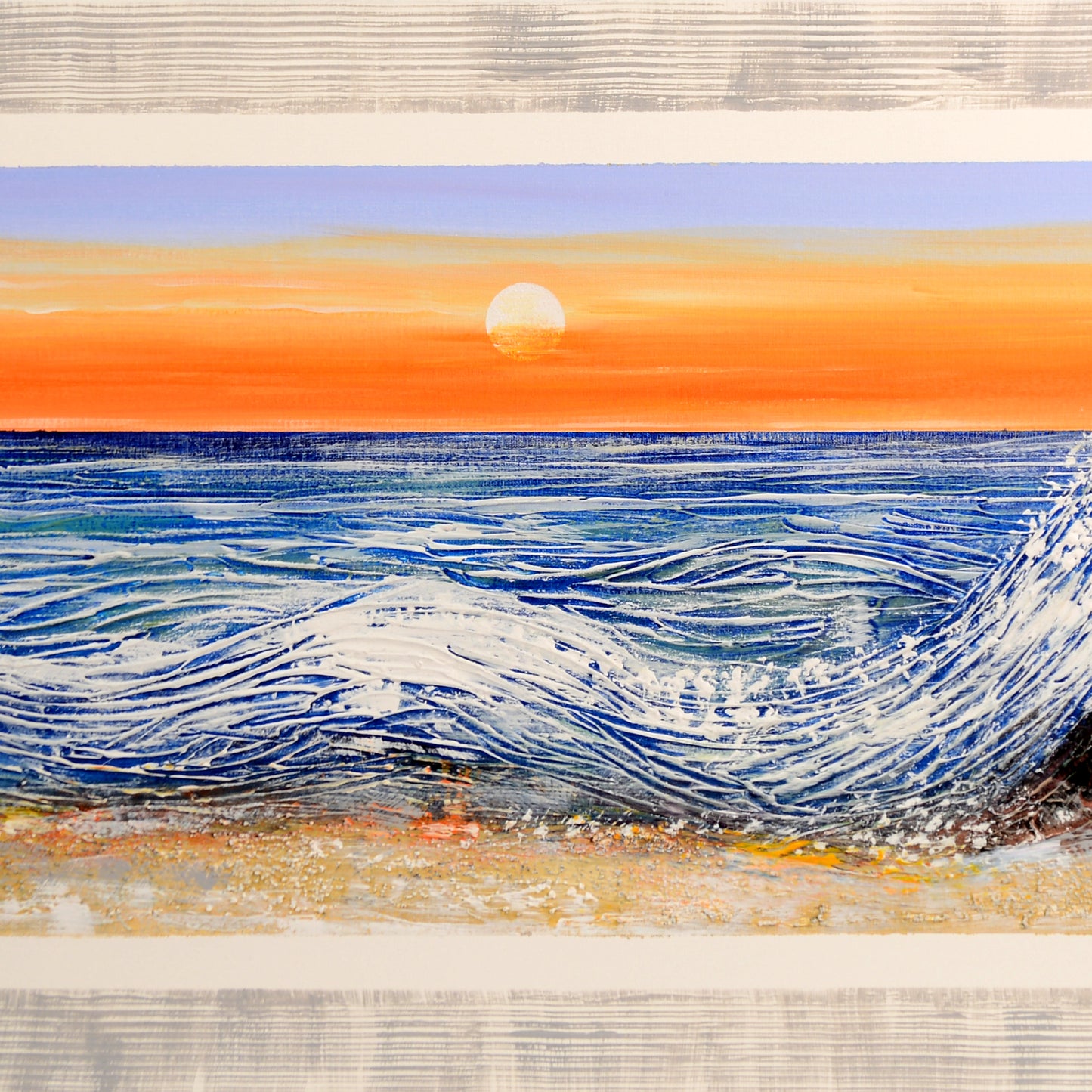 CUADRO PINTADO "AGUAMARINA" 130X50CM