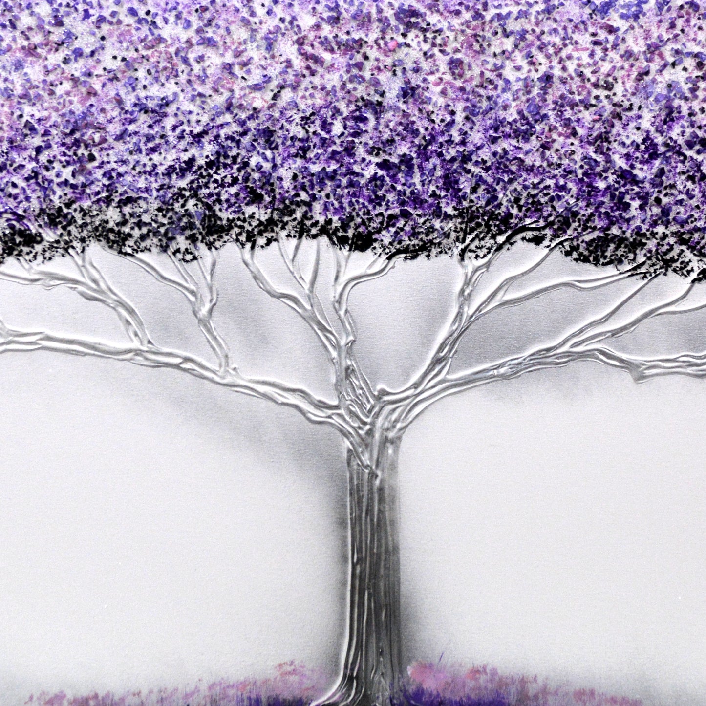 CUADRO PINTADO "ÁRBOL DE LA VIDA" LILA 140X70CM