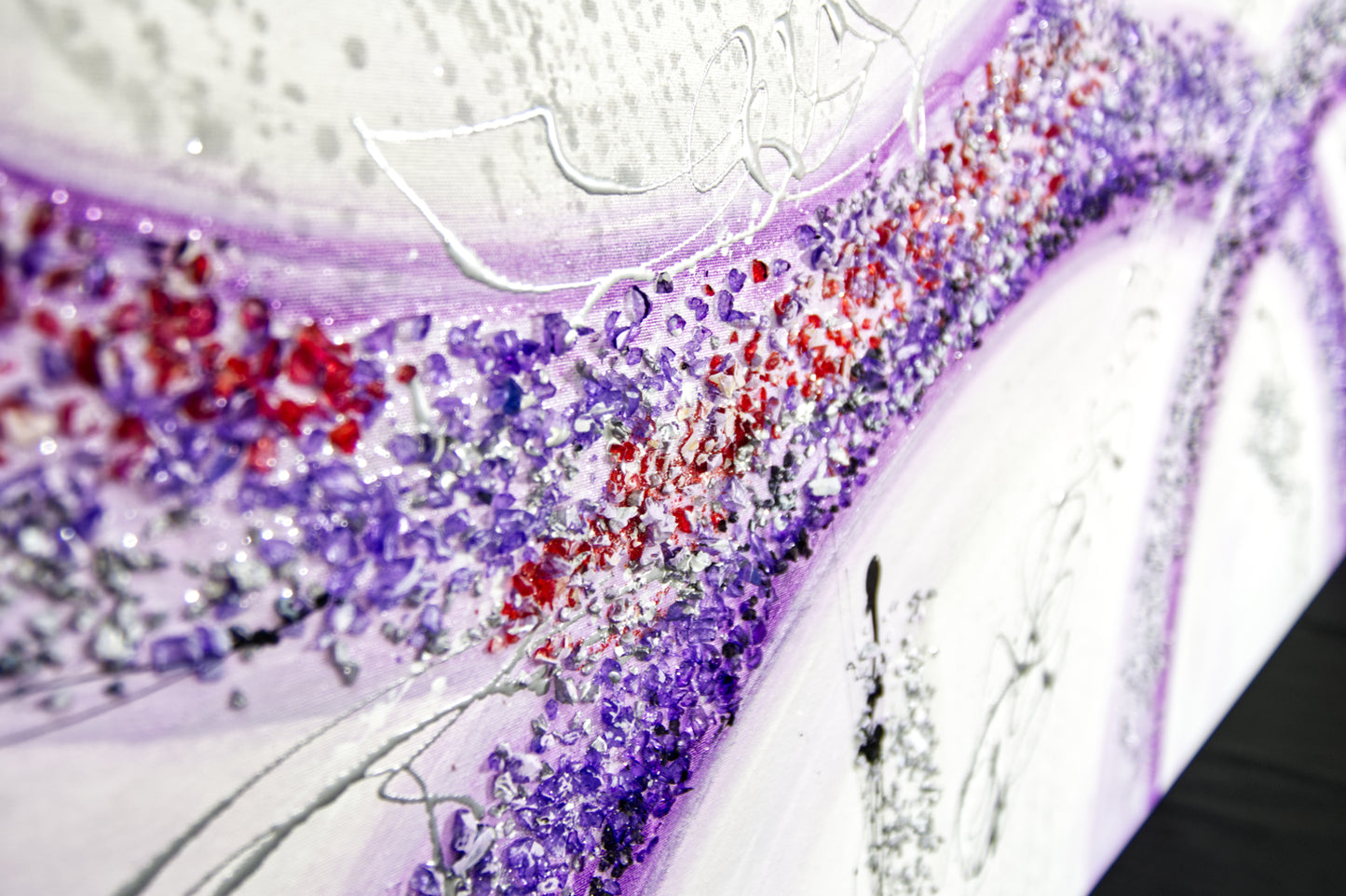 CUADRO PINTADO "ABSTRACTO FANTASÍA" LILA 150x60 CM