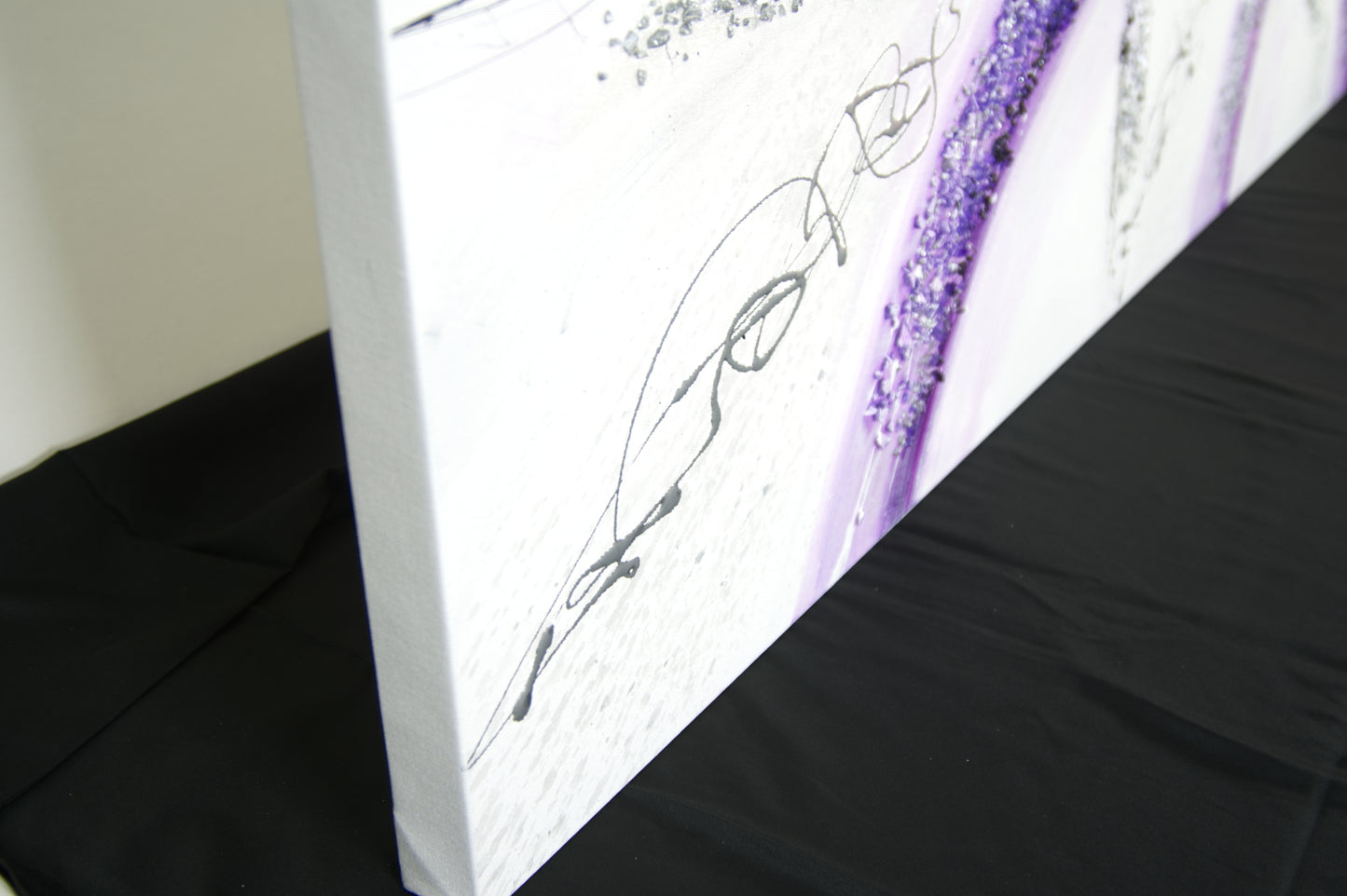 CUADRO PINTADO "ABSTRACTO FANTASÍA" LILA 150x60 CM