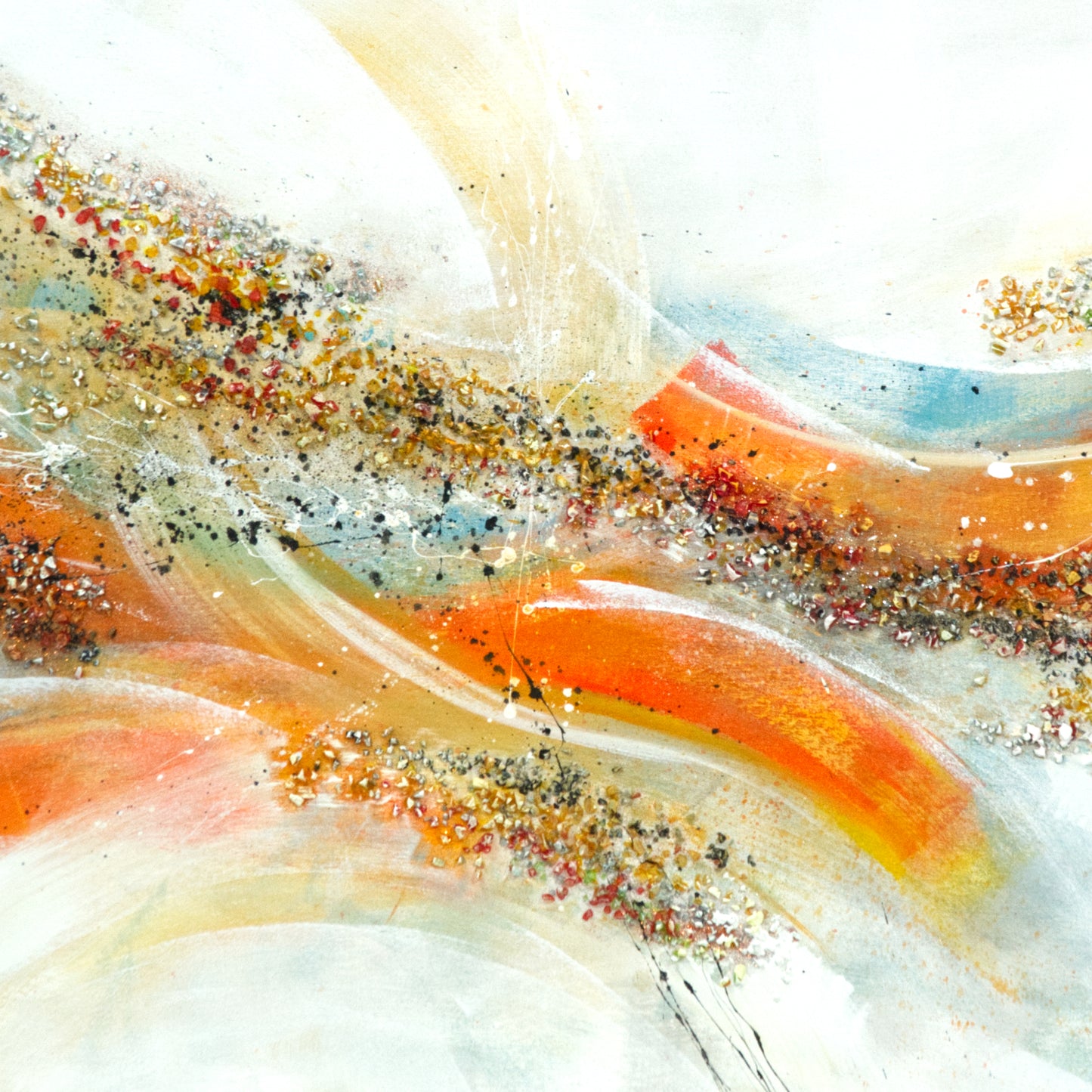 CUADRO PINTADO "ABSTRACTO FANTASÍA" NARANJA 140X70 CM