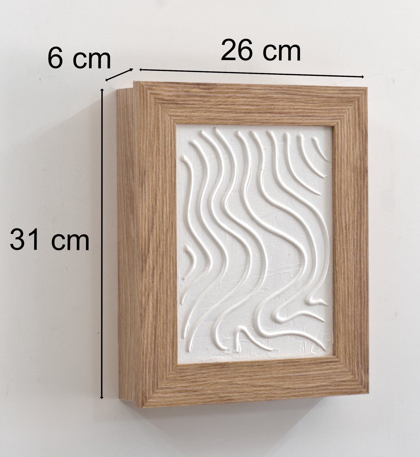 Armario para Llaves, Pintado a Mano con Relieve, Medidas 26x31x6 cm, 100% Original, Madera Clara, con 15 Ganchos, Incluye Tacos y Tornillos