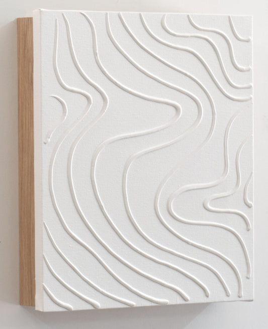 Armario para Llaves, Pintado a Mano, Ondas Blanco, con Relieve, Medidas 26x31x6 cm, 100% Original, Madera Clara, con 15 Ganchos, Incluye Tacos y Tornillos para la Pared