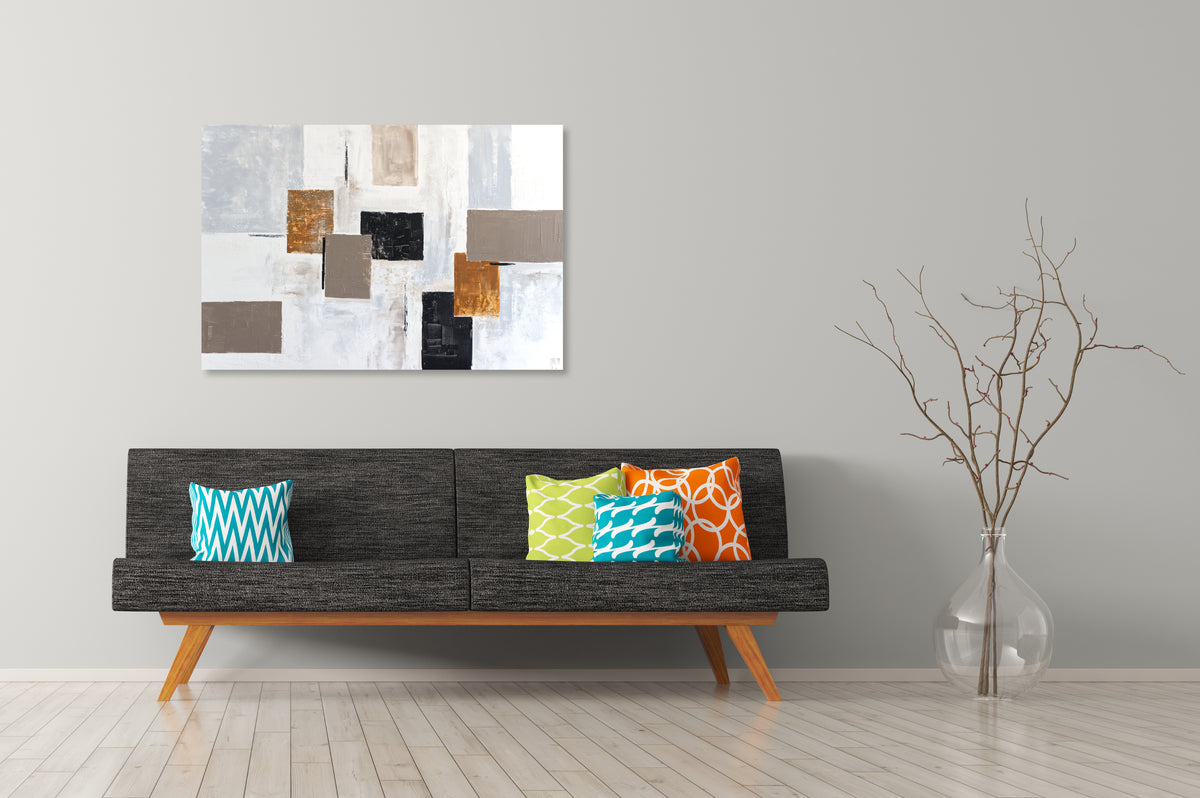 CUADRO PINTADO 120X80 cm GEOMETRICO