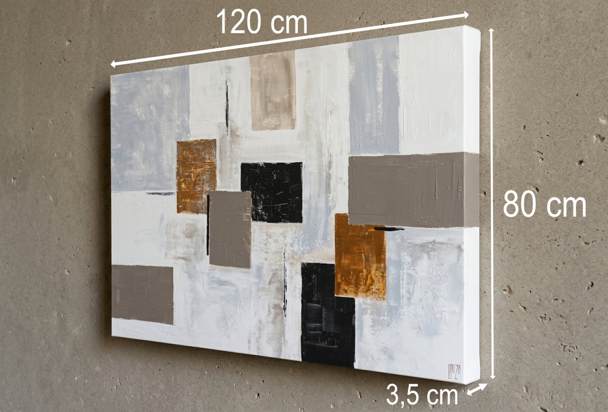 CUADRO PINTADO 120X80 cm GEOMETRICO
