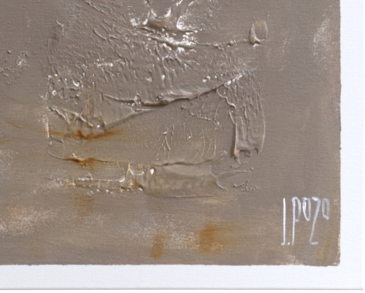 CUADRO PINTADO 120X80 CM EN MARRÓN Y BEIGE