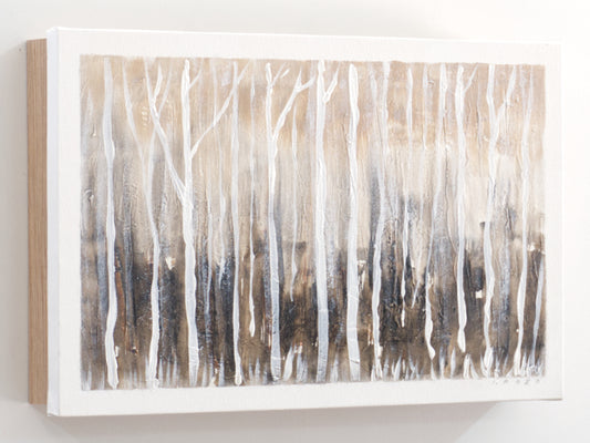 Tapa de Contador Pintada a Mano, 100% Original, en Madera Clara, Bosque abstracto, Incluye Tornillos y Tacos. Medidas: Interior 37x22x4cm