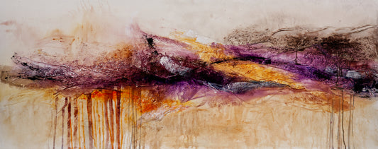 CUADRO PINTADO ABSTRACTO "MAGMA" 150X60CM