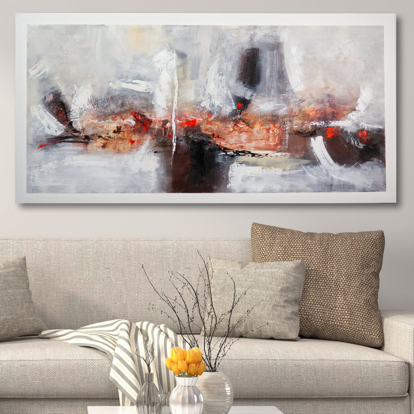 CUADRO PINTADO "RUGE MISTRAL" 140X70CM