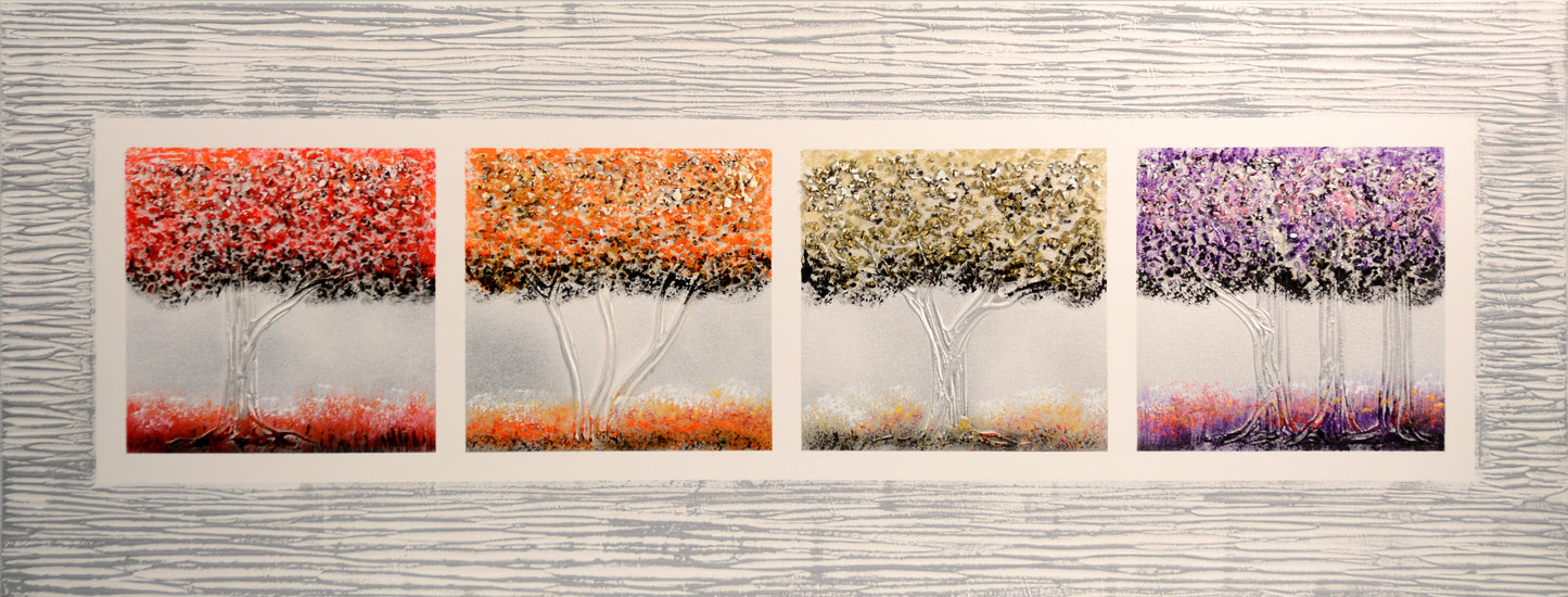 CUADRO PINTADO "CUATRO ESTACIONES" 130X50CM