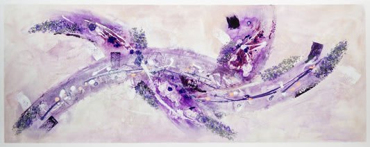 CUADRO PINTADO "FANTASÍA" LILA 150x60 CM