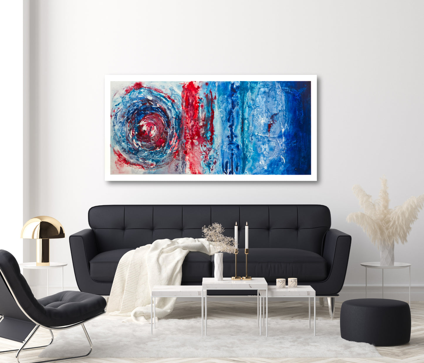 CUADRO PINTADO "OLA DE CALOR" 140X70CM