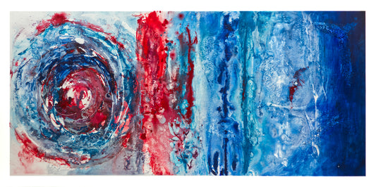 CUADRO PINTADO "OLA DE CALOR" 140X70CM