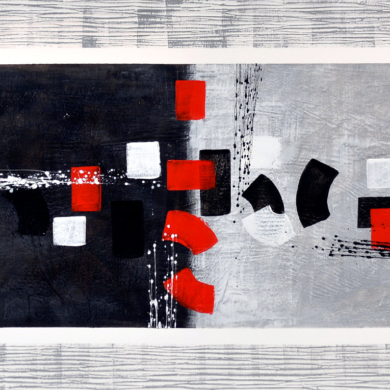 CUADRO PINTADO "ABSTRACTO DIA Y NOCHE" DE 150X60CM