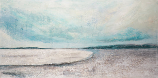 CUADRO PINTADO "MARINA ABSTRACTA SUAVE" 140X70CM