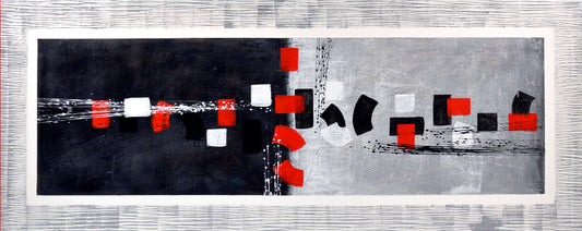 CUADRO PINTADO "ABSTRACTO DIA Y NOCHE" DE 150X60CM
