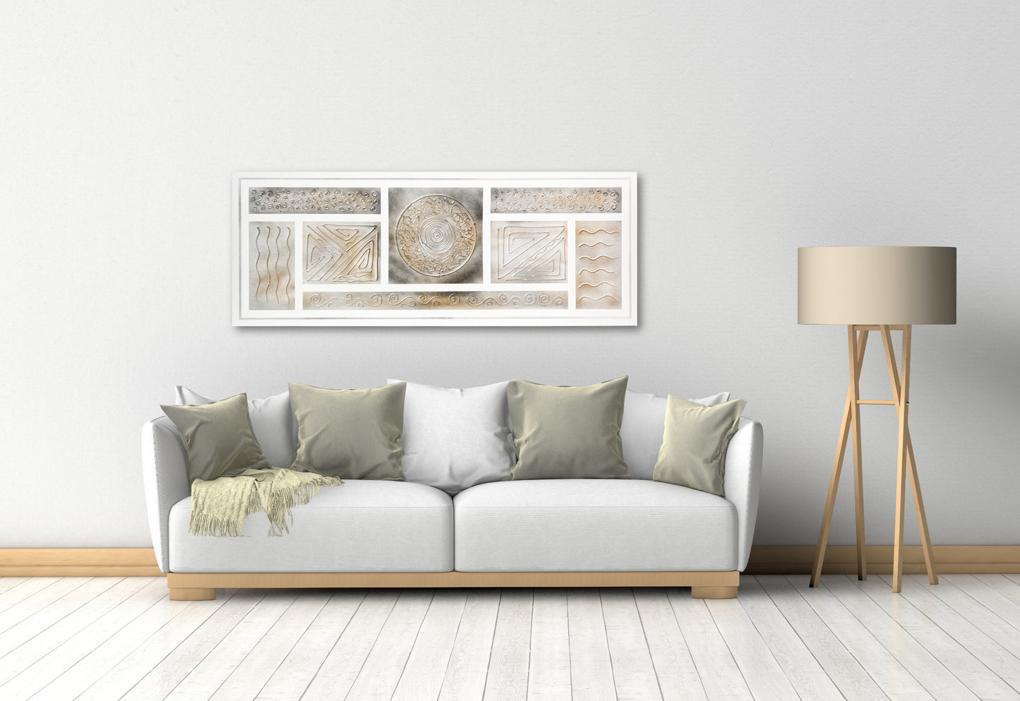 CUADRO PINTADO "COMPOSICIÓN MARRÓN Nº3" 130X50CM