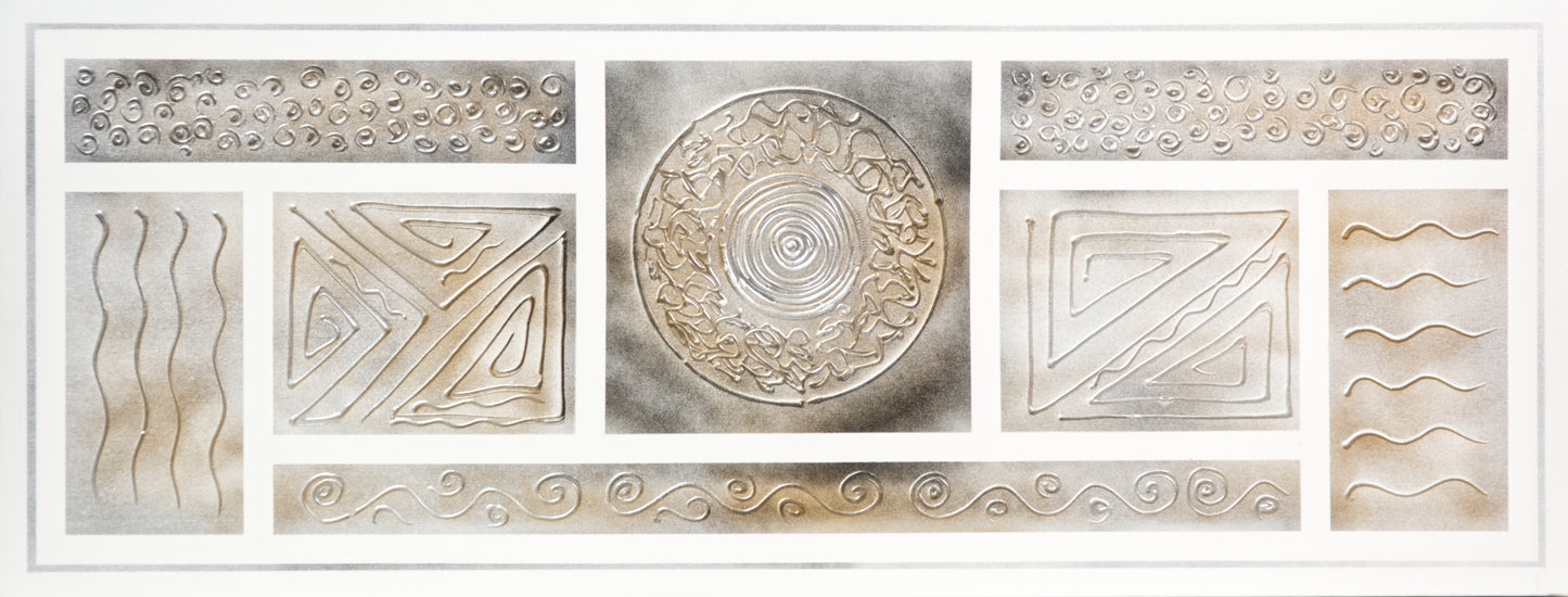 CUADRO PINTADO "COMPOSICIÓN MARRÓN Nº3" 130X50CM