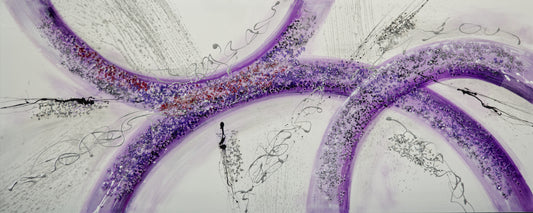 CUADRO PINTADO "ABSTRACTO FANTASÍA" LILA 150x60 CM