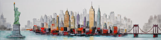 CUADRO PINTADO "SKYLINE NEW YORK" 165X42CM