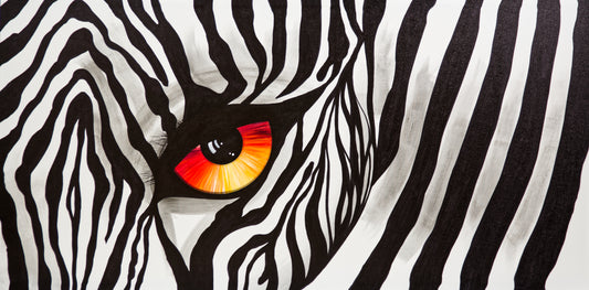 CUADRO PINTADO "OJO DE CEBRA" 140X70CM