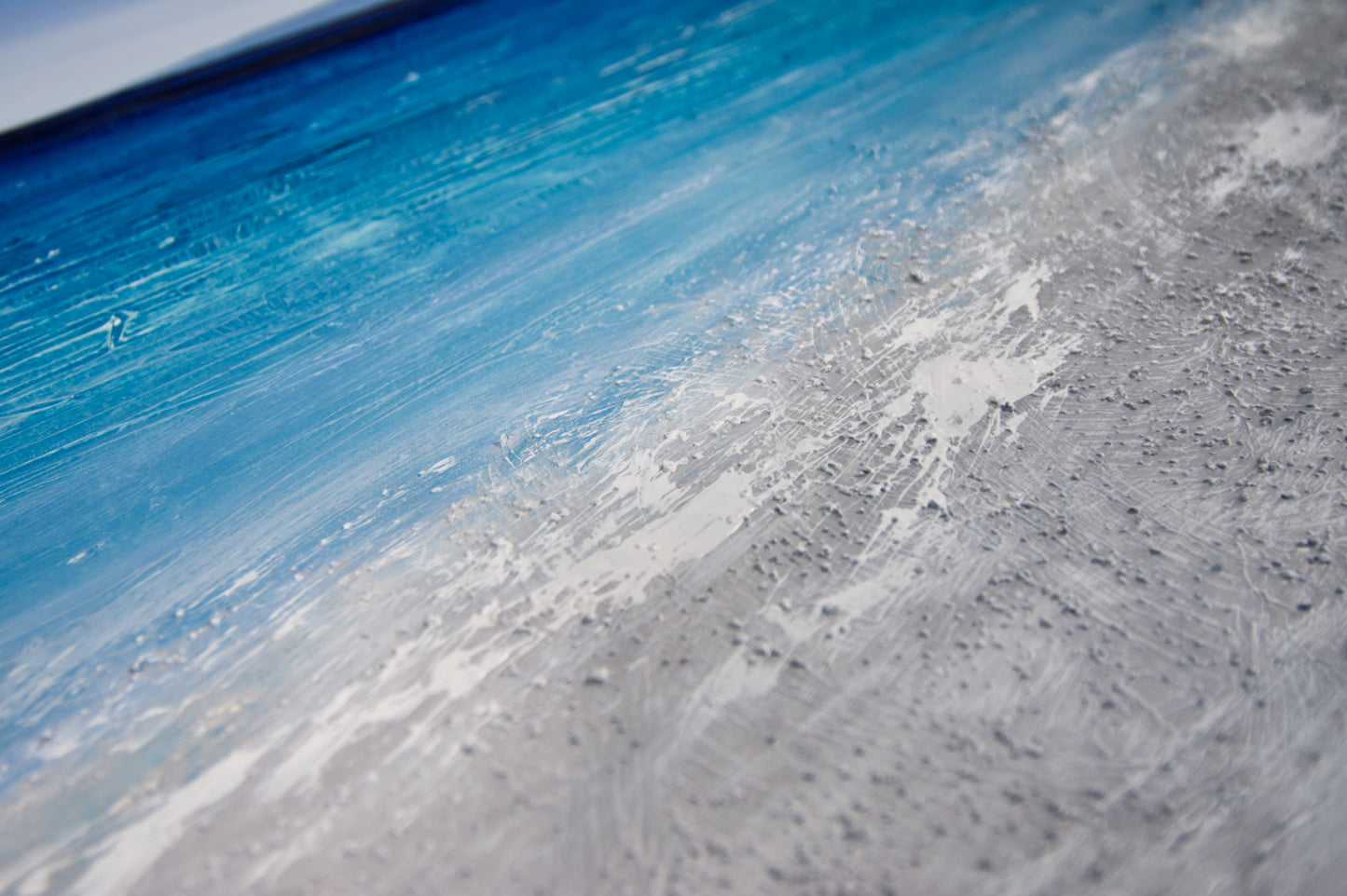 CUADRO PINTADO "ABSTRACTO MARINA AZUL" 140X70CM